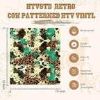 HTVSTD Cowhide HTV Heat Transfer Vinyl 10 Sheets 12×10in Iron on Vinyl | Serape - Image 2