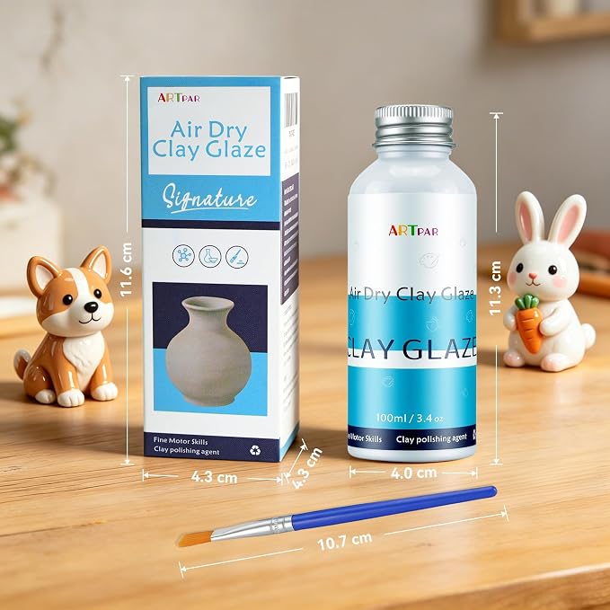 ARTPAR Air Dry Clay Glaze - 100ml Air Dry Clay Varnish - Image 2