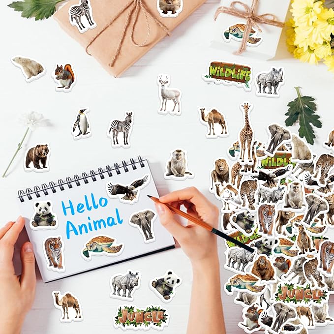 300Pcs Animals Foam Stickers, Self-Adhesive Cartoon Jungle Animals Foam Sticker - Image 3