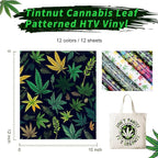 Tintnut Rasta Cannabis Leaf HTV Vinyl, easy cut & weed, stretch washable - Image 2