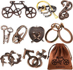 9 PCS Metal Brain Teaser Puzzles Disentanglement Puzzles Lock Puzzle Games Set by KakeDuJa