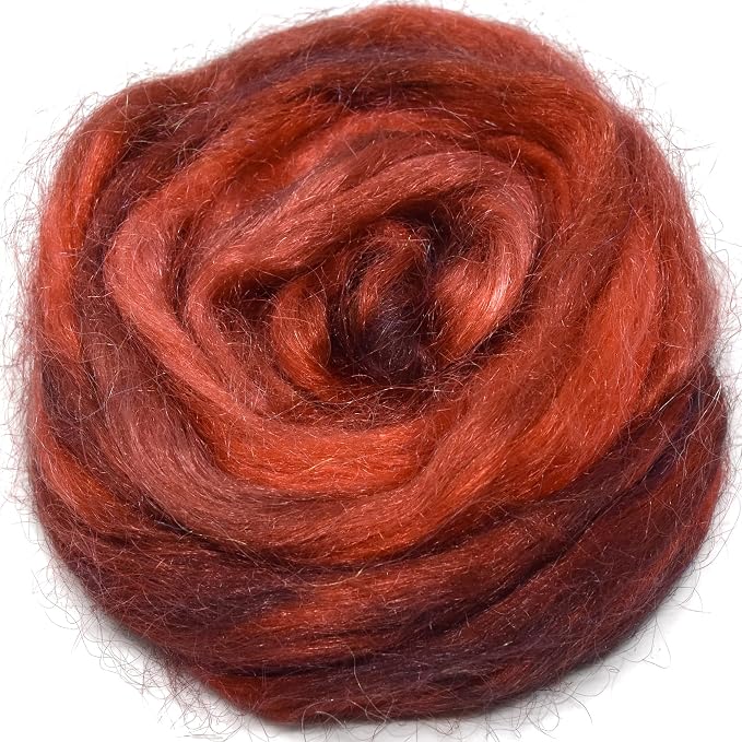 Hand Dyed FIRESTAR Nylon Fiber for Spinning, Felting and Doll Making. Trilobal by LivingDreamsYarn