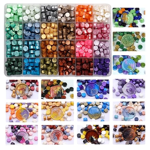 600 Pcs Assorted Wax Seal Beads, Andotopee 24 Colors Sealing Wax Beads - Image 2