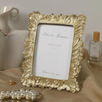 Cuspin 5x7 Picture Frame Gold Frames, Vintage Ornate Palm Leaves Textured - Image 2