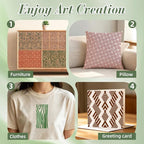 Geometric Texture Stencils for Crafts Reusable 16Pcs Stencils | DIY Art - Image 5