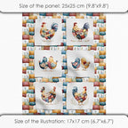 Farmhouse Chicken Patchwork Cotton Fabric Panel – 6 Designs + Bonus Patchwork - Image 6