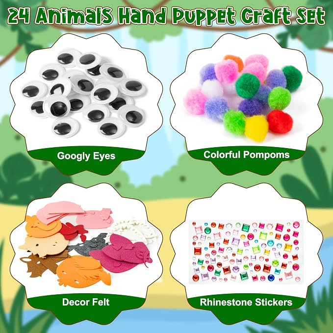 WATINC 24Pcs Hand Puppet Making Kit - Image 2