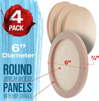 U.S. Art Supply 6" Unfinished Round Birch Wood Panels - Image 2