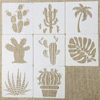 TIAMECH 8 Pcs Reusable Succulent Plants Cactus Stencils - Image 2