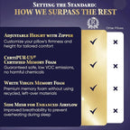 Royal Therapy King 2-Pack Memory Foam Pillow, Adjustable Shredded Odor-Free - Image 7