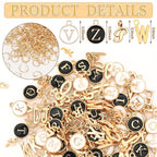 SANNIX 156Pcs/6 Sets Letter Charms, Letter Charms 3 Styles A-Z Initial Alphabet - Image 2