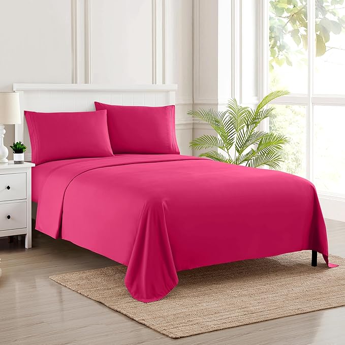 Full Size Sheet Set with Built-in Sheet Straps by SweetHomeCollection