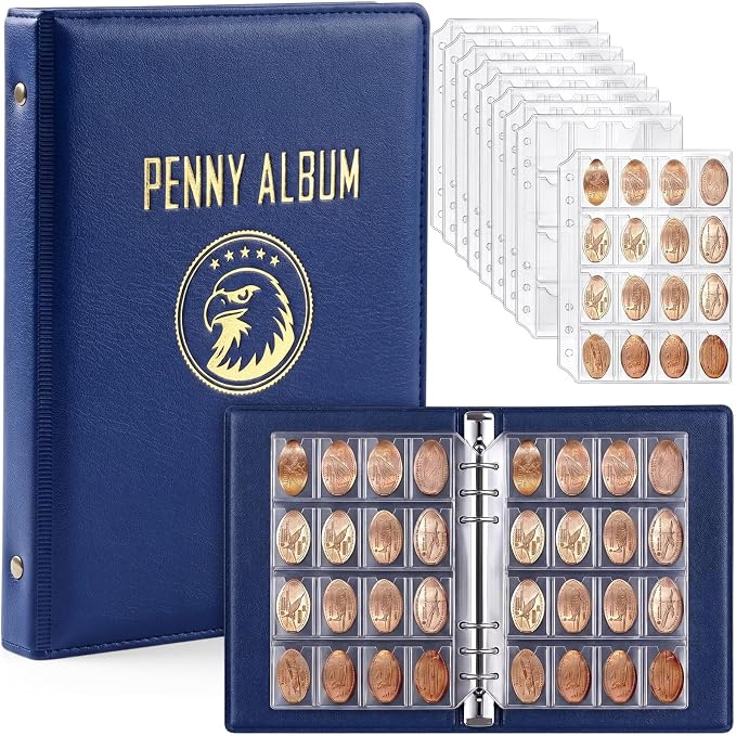 TaoBary Pressed Penny Book Holds 320 or 288 Coins, Pressed Penny Collection by TaoBary