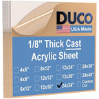 Duco Clear Cast Acrylic Sheets 1/8" Thick 24" x 24" by DucoPlasticsSupply