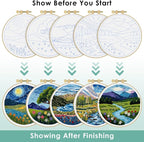 ERKOON 5 Sets Embroidery Kit for Beginners, Butterfly Cross Stitch Set for - Image 4