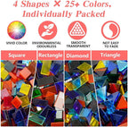 LITMIND 2800 Pcs Transparent Stained Glass Mosaic Tiles – Assorted Colors - Image 3