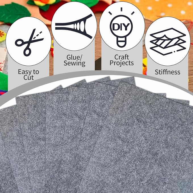 Luomorgo 8 Pcs Stiff Felt, 8 x 12 Inch, 2mm Thick, - Image 3