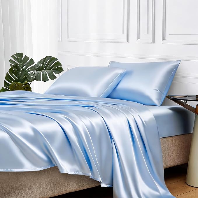 MR&HM Satin Bed Sheets, Twin XL Size Sheets Set by MRHM