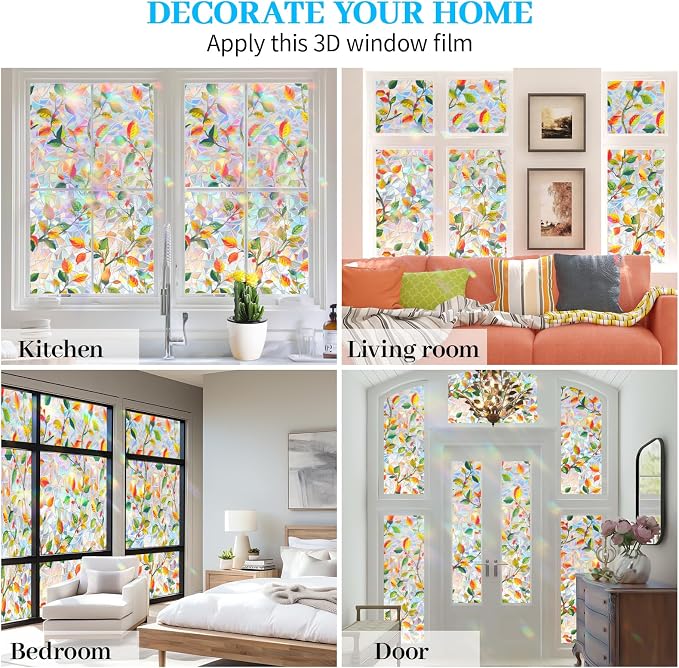 Window Privacy Film Stained Glass Rainbow Window Film - Image 5