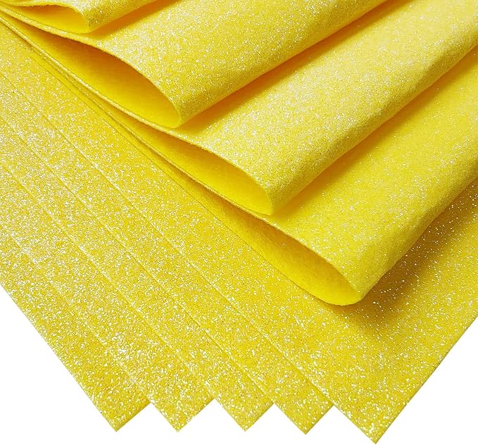 Jtnohx Glitter Felt Fabric, 8 x12 inches Felt Square Glitter - Image 3