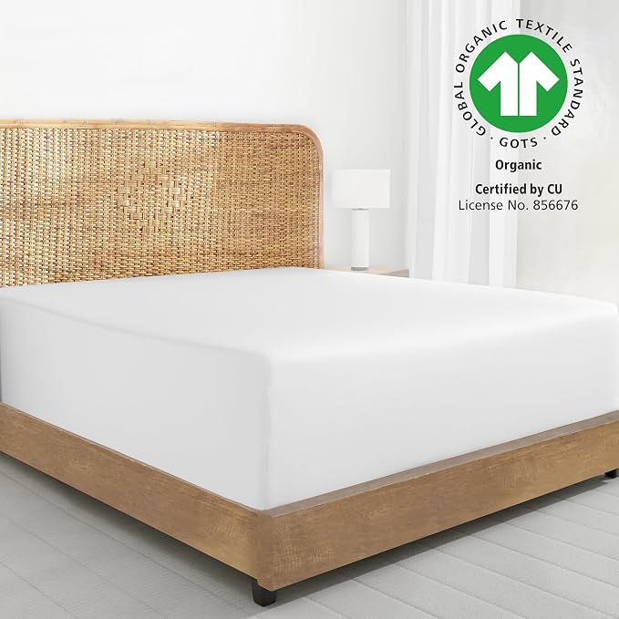 California Design Den 2-Pack 100% Organic Cotton Twin Fitted Sheets only - Image 4