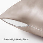 BEDELITE Satin Pillowcase with Zipper 2 Pack, Rose Taupe Pillow Cases Standard - Image 5