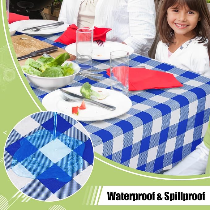 Smiry Rectangle Table Cloth, Waterproof Vinyl Tablecloths - Image 2