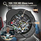 Magnifying Glass with Light and Clamp, 15X 10X Desk Magnifying Lamp, 84 LED - Image 2