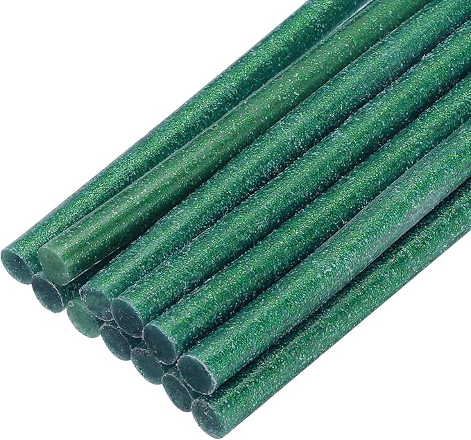 uxcell Mini Hot Glue Sticks for Glue Gun 7mm x 100mm Glitter Dark Green 12pcs by uxcell