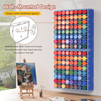 Krafetto 2 Pack 64 Grids Paint Organizer Storage Rack, Wall-mountable Craft - Image 3