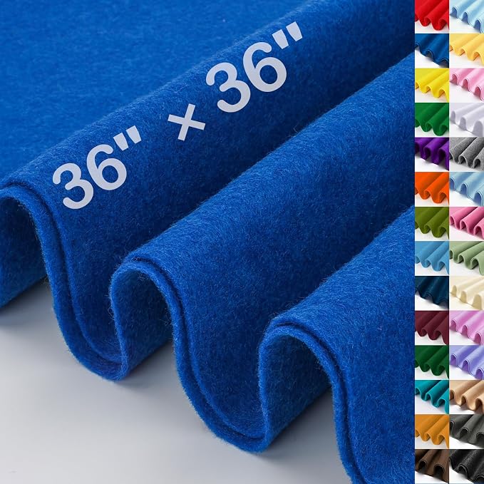 XSEINO Royal Blue Large Felt Fabric 36" X 36 ", 1.4 mm Thick Soft Felt Fabric by XSEINOiscreating%EF%BC%81