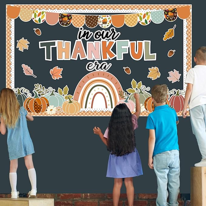 Thanksgiving Pumpkin Bulletin Board Decorations Fall Classroom Decors Leaves - Image 4