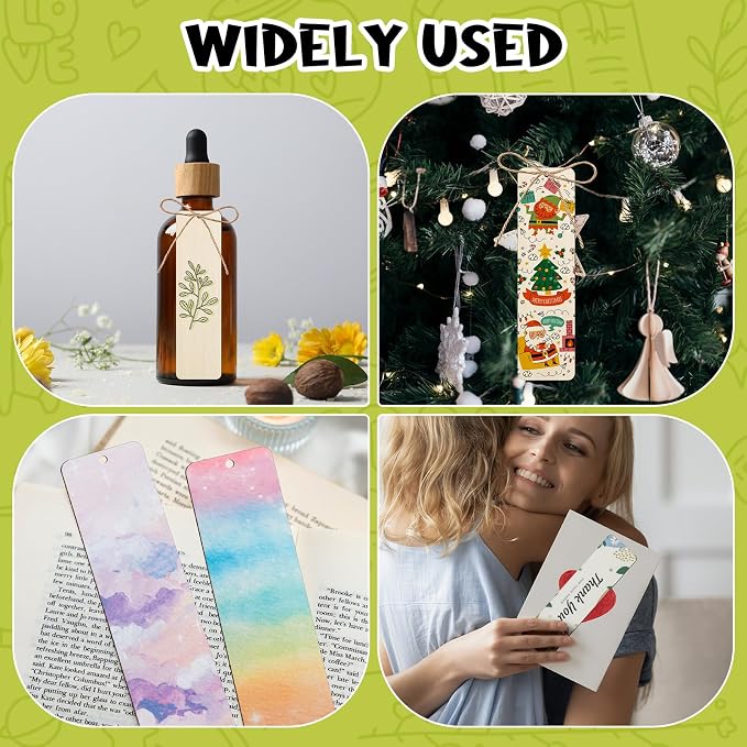 120 PCS Wood Blank Bookmarks Set - Image 4