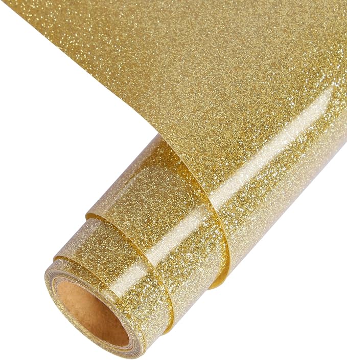 TORC Champagne Glitter HTV Heat Transfer Vinyl Roll 12 inch x 5 ft Iron on Vinyl by TORC