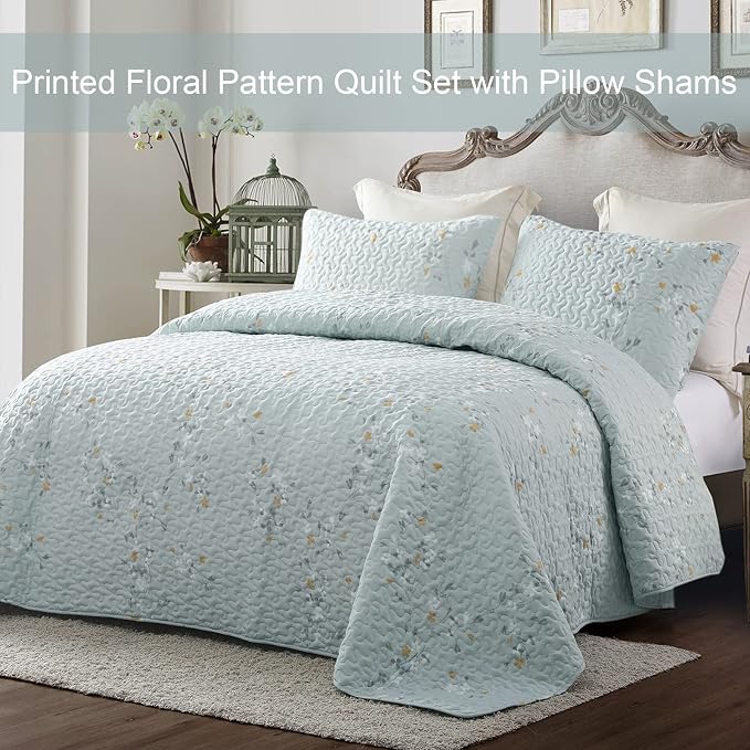 Exclusivo Mezcla Reversible Boho Quilts King Size, Aqua Bedspreads Lightweight - Image 2