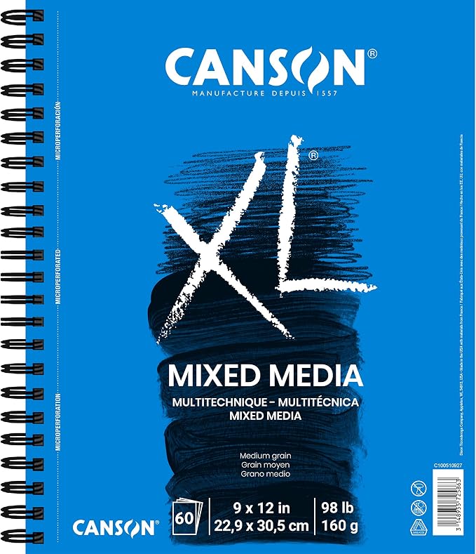 Canson XL Series Mixed Media and Watercolor Paper Pads, 9x12 in 60 Sheets and - Image 2