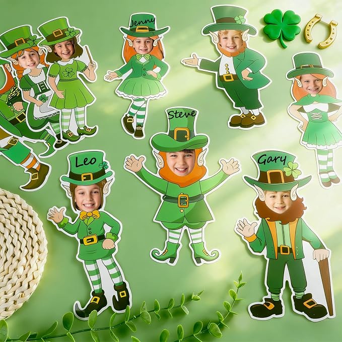 OBUSATT 60 Pcs St. Patrick's Day Leprechaun Theme Cutouts March Bulletin Board - Image 4