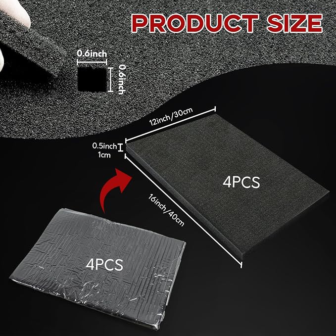 4 Pack Pick and Pluck Foam Sheets 16x12x0.5 Inch, Pre-Cut Grid Foam - Image 2