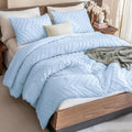 Andency Light Blue Comforter Set Full Size, Boho Soft Warm Tufted Neutral by Andency