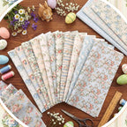 HunnmingRe 20 Pcs 10''x10'' Spring Floral Quilting Fabric Square Watercolor - Image 3