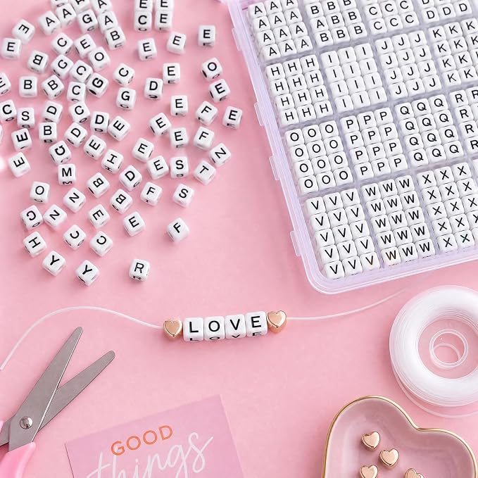 1400 PCS 6x6mm Cube Alphabet Letter Beads - Image 4