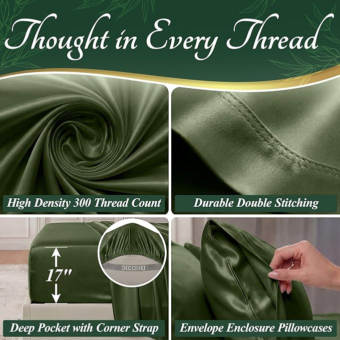 DECOLURE 100% Viscose Derived from Bamboo Sheets Queen Size - Image 4