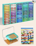 Redtwo 60 PCS Diamond Painting Storage Containers Trays, Detachable Trays by Redtwo