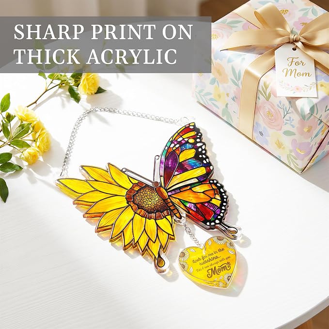 Butterfly Mom Memorial Suncatcher Ornament, Butterfly Gifts - Image 2
