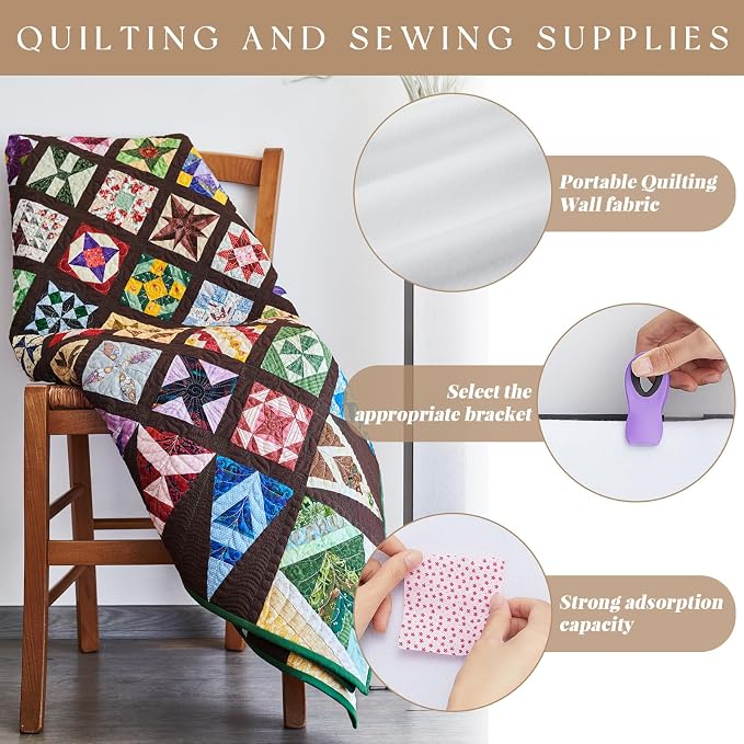 Buryeah 1 Pcs Quilt Design Wall Fabrics 108 in x 60 in - Image 3