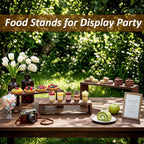2 Set Wooden Cupcake Stand for Decor, 3 Tiered Stackable Display Risers - Image 7
