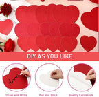 JarThenaAMCS 45Pcs Valentine' s Day Heart Cutouts Red Pink Glitter Heart Shaped - Image 3