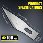 100 Pack Exacto Knife Blades, SK5 Steel #11 Blades - Image 3