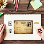 GLOBLELAND Postcard Border Edge Silicone Clear Stamp Postmark Transparent - Image 2