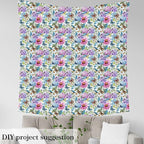 Spring Flowers Fabric by The Yard Sofas, Village Florals Birds Butterflies - Image 4